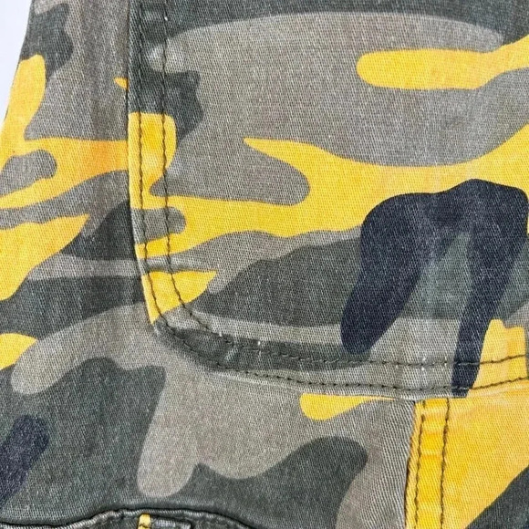 American Bazi Size Medium Bib Overalls Camouflage Streetwear Jumpsuit Yellow Gra - Picture 11 of 13